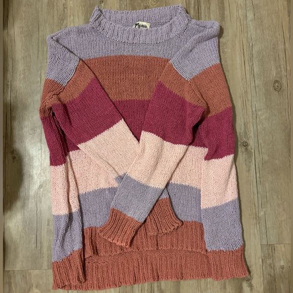 Show Me Your Mumu Woodsy Sweater in Sunset Stripe XS - Picture 4 of 6